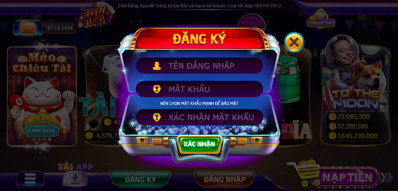 Đăng ky / Đang nhập rikvip