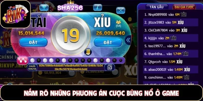 Nắm rõ những phương án cược bùng nổ ở game